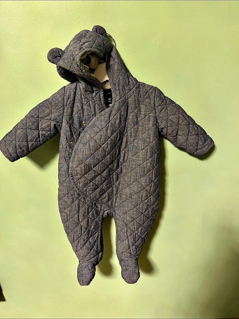 babyGap Quilted Hooded Footie Baby 6-12 Months Like New